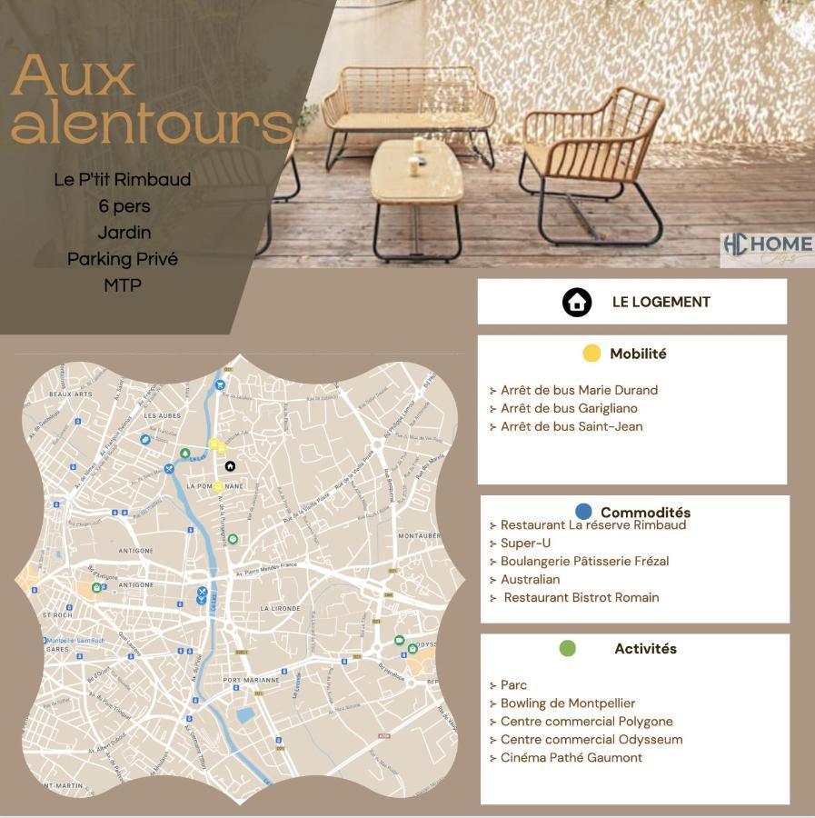شقة مونبيلييه  في Le P'Tit Rimbaud, 6 Pers, Parking Prive, Jardin,Wifi المظهر الخارجي الصورة